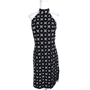 Spenser Jeremy ~Woman Size 6~ Black/White Floral Embroidered Knee Length Dress.